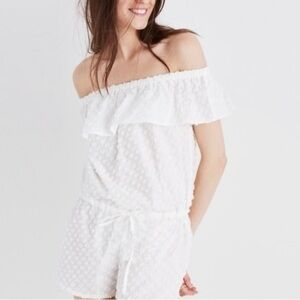 Madewell White Off Shoulder Romper